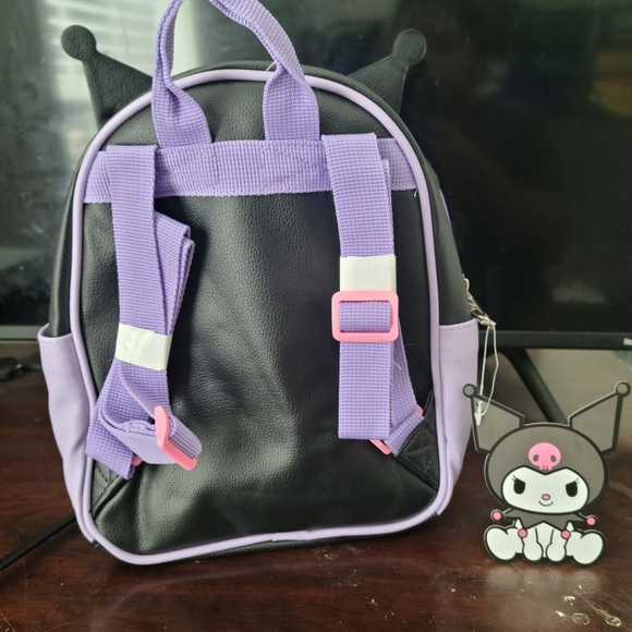 Cute Character Kids Backpack - Black and Purple - Picture 4 of 5